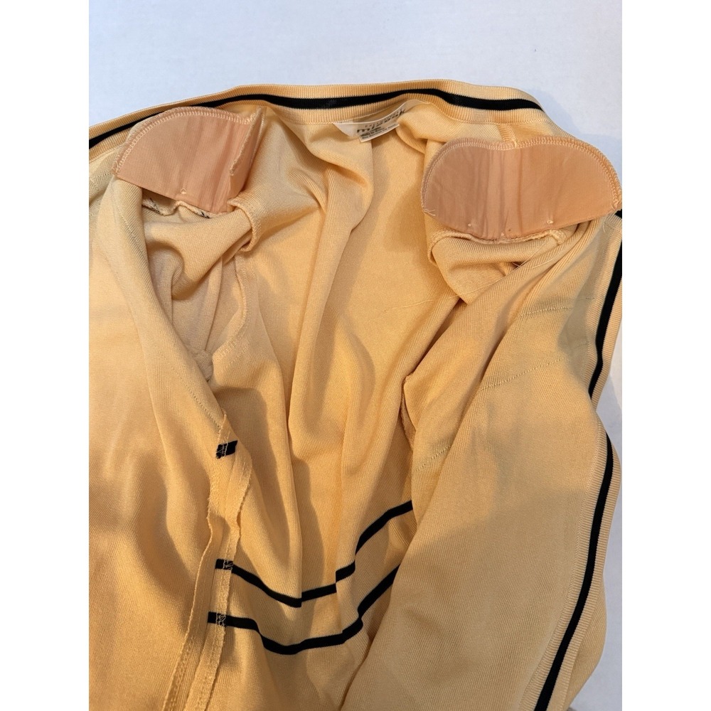 Vintage Exclusively Misook Yellow & Black Geometric Stripe Cardigan Korea S - Picture 11 of 11